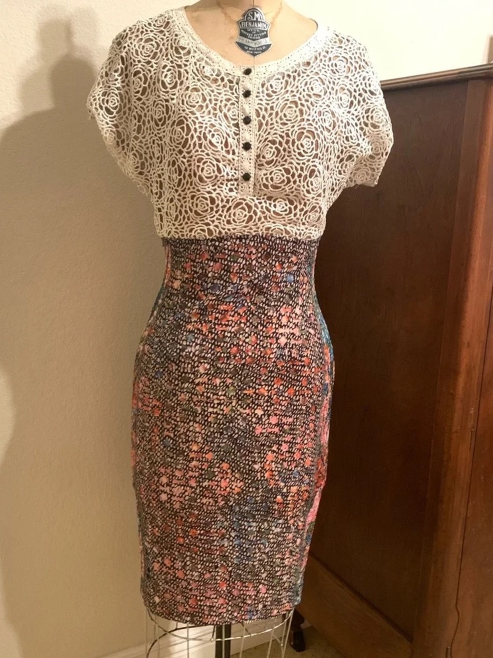 Anthropologie Lace Study Dress Byron Lars Sz 4 Multicolor - Picture 4 of 15